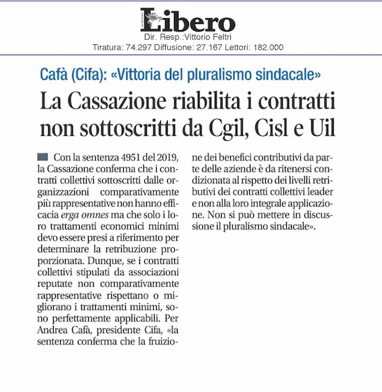 Il parere di CIFA a proposito della sentenza della Cassazione 2019