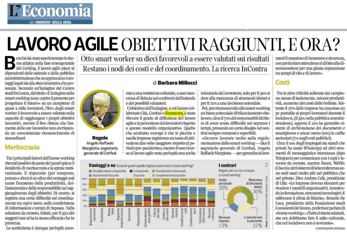 Articolo Economia Indagine Smart Working