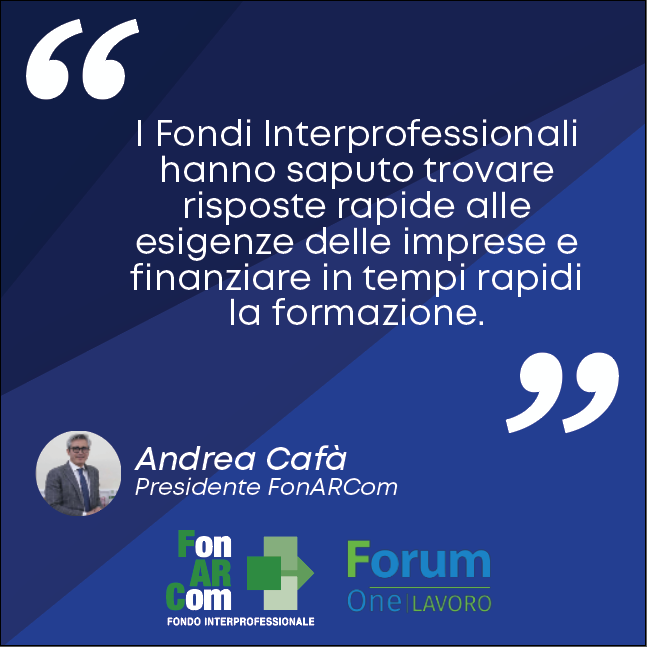 Cafà al Forum One sui Fondi Interprofessionali